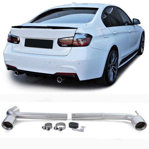 НАКЛАДКИ ВЫХЛОПНОЙ СИСТЕМЫ BMW F30 F31 316 318 320 F32 F33 F36 418 420 СЕРЕБРЯНЫЙ