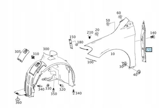 A2468891025 - Звукоизоляция крыла правый левый MERCEDES W246