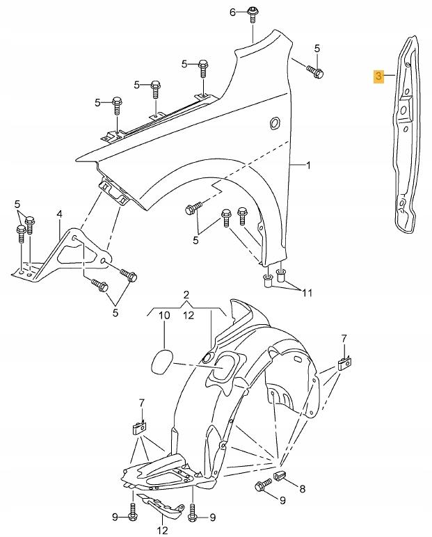 5JA864235A, 5JA864236A - ЗВУКОИЗОЛЯЦИЯ ПЕРЕДНЕГО КРЫЛА L / P SKODA RAPID NH 12-