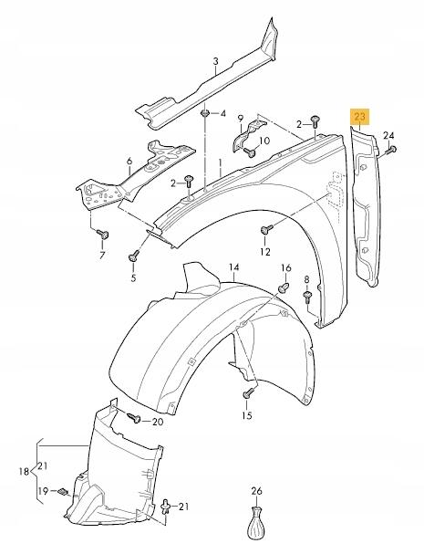 3G8821111, 3G8821112 - ЗВУКОИЗОЛЯЦИЯ ПЕРЕДНЕГО КРЫЛА L / P VW ARTEON 17-