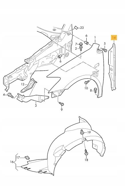 6R0821112B - ЗВУКОІЗОЛЯЦІЯ ПЕРЕДНЬОГО КРИЛА VW POLO 2G 17-НОВИЙ OE