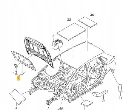 2G0863831 - ЗВУКОИЗОЛЯЦИЯ КАПОТА VW POLO 2G 17-