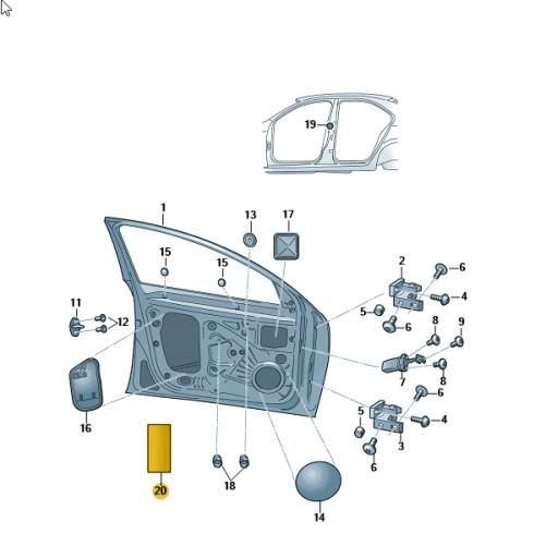 323863950 - DAMPING SELF-ADHESIVE DOOR FRONT SKODA OE