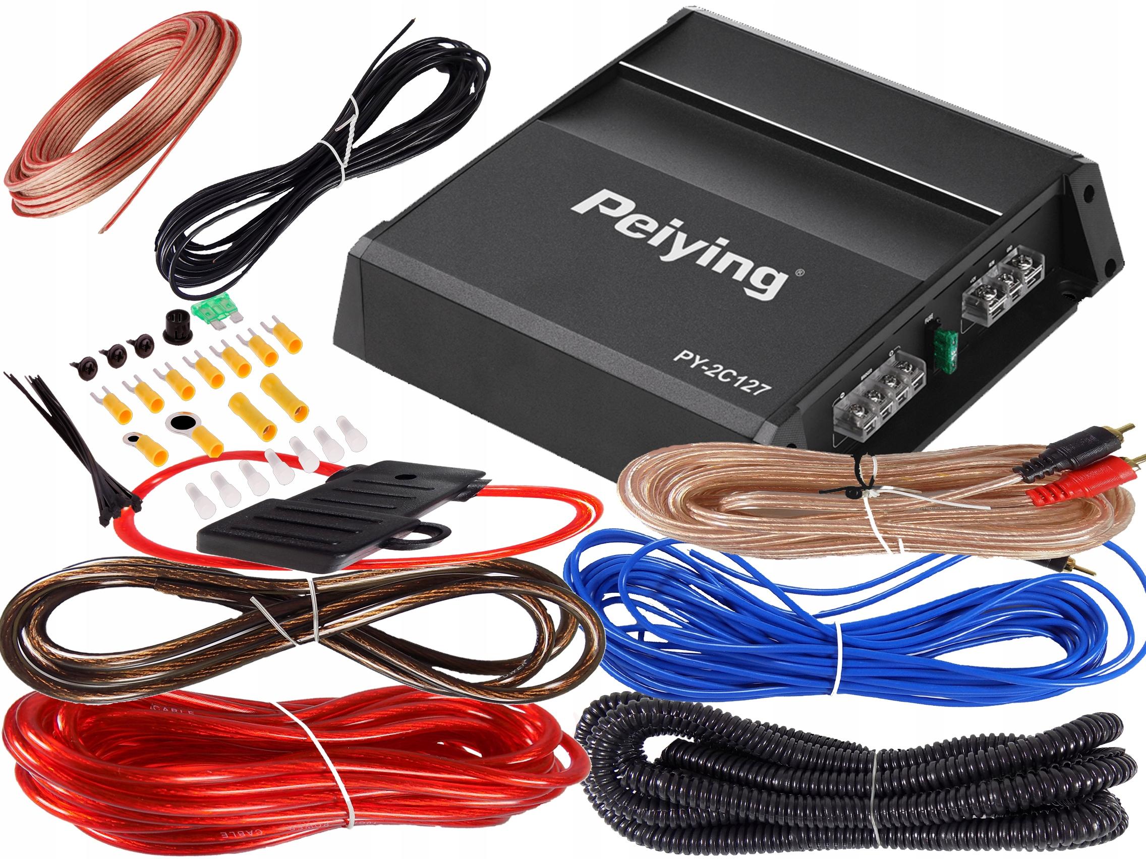 АВТОМОБИЛЬНЫЙ УСИЛИТЕЛЬ PEIYING МОСТ 2K + КАБЕЛИ