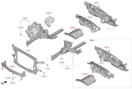 64101S1000 64101-S1000 - ПІДСИЛЕННЯ ПЕРЕДНЬОГО РЕМІНЯ HYUNDAI SANTA FE 2018-2020 NEW ORG США