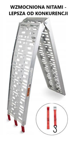 УСИЛЕННАЯ РАМПА ЭКСКАВАТОР КРАН ПОДЪЕЗДНАЯ ПУТЬ РОЛИКОВАЯ ПОДЪЕЗДНАЯ ПУТЬ 340 кг ALU HIT длина 228 см