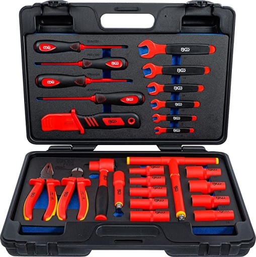 Кейс с 26 торцевыми ключами VDE, изолированными BGS.