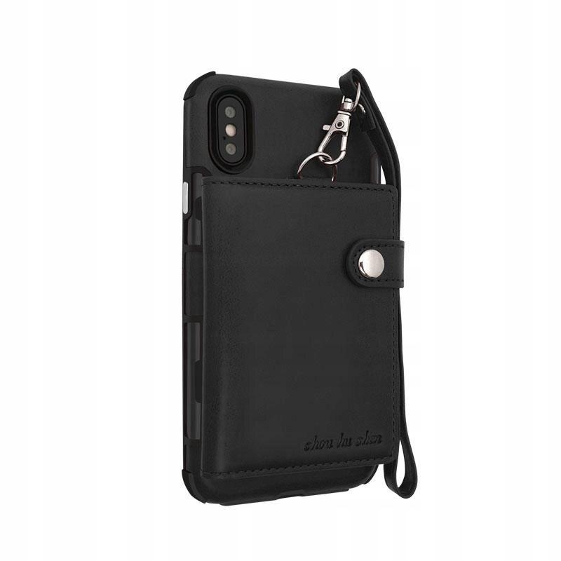 Wallet Protective Case With Strap for iPhone X PU