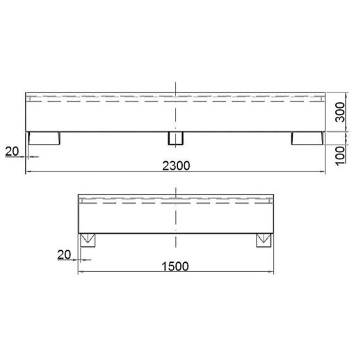 Поддон для бака IBC паллетного контейнера MAUZER 2 x 1000л