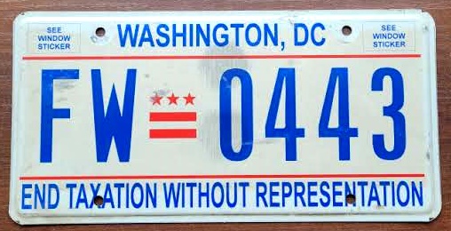 Вашингтон, округ Колумбия - номерной знак США