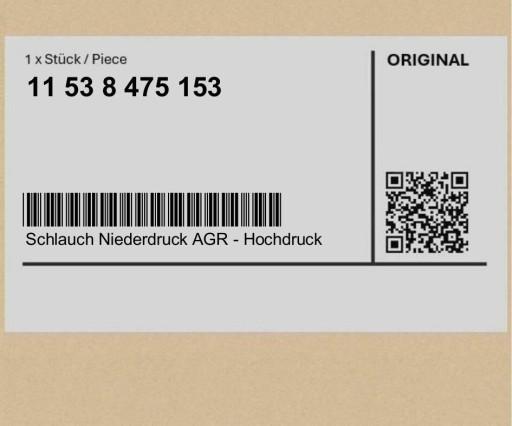 11538475153 8475153 ( INTRAD ) - Шланг n.c.u.rec.combustion – в.у.рек.згоряння. MINI 1 F40 2 F44 F45 F46 F57 F57 F54 F