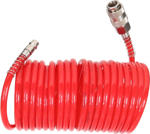 Шланг поліуретановий спіральний 10м, 8х12мм, 10бар, швидкі з'єднувачі Proline