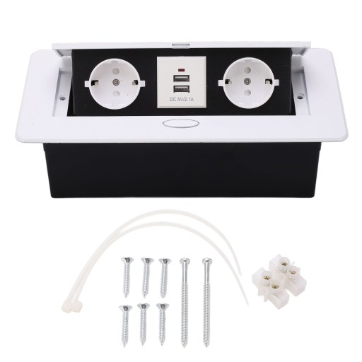 Вбудований роз'єм панелі з двома портами USB металевий роз'єм живлення