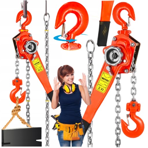 Ручна ланцюгова лебідка 1,5 т 1,5 м підйомна лебідка для двигуна RUGCUG