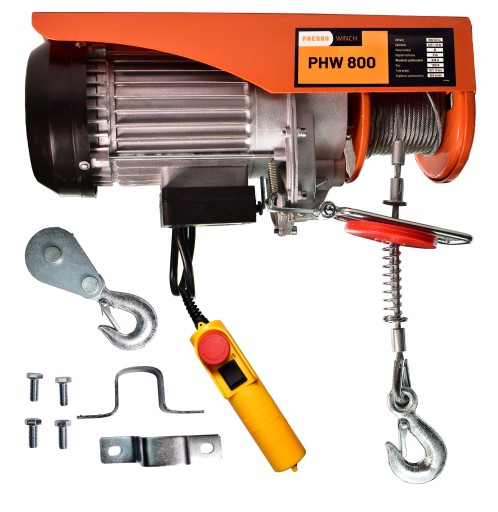 Лебедка электрическая мастерская 400/800кг стальной трос 18м 230В