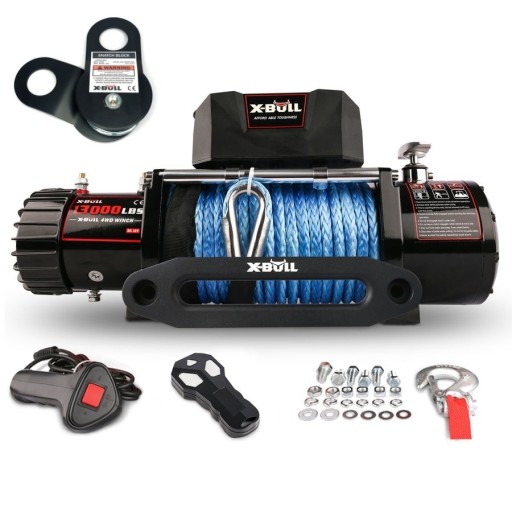 Лебідка кабельна 6T електрична лебідка 12v синтетика X-BULL 13000lbs 4x4