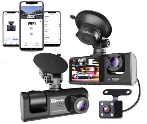 WiFi Відеореєстратор 3 камери автомобільна камера заднім ходом таксі uber болт