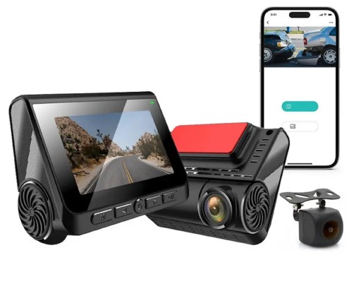 Відеореєстратор 4K Автомобільна камера з задньою камерою FHD WIFI G-сенсором