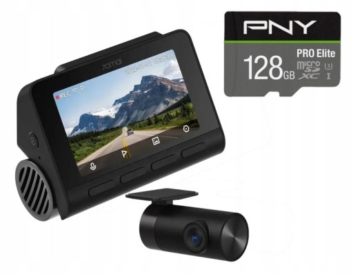 70MAI A810 Відеореєстратор 4K + задня камера RC12 HDR GPS WiFi + карта 128