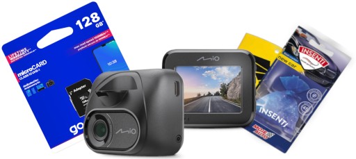 Видеорегистратор Mio Mivue C595W HDR Wi-Fi GPS-камера + карта 128 ГБ, ароматизатор