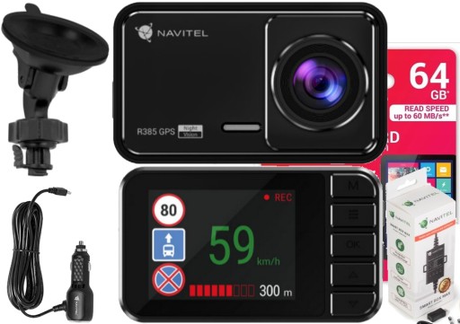 Navitel R385 2K GPS-регистратор + 64 ГБ + смартбокс