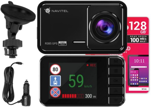 Navitel R385 2K GPS-регистратор + карта 128 ГБ