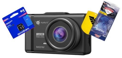 Видеорегистратор Navitel R450 NV + карта памяти 64гб и ароматизатор