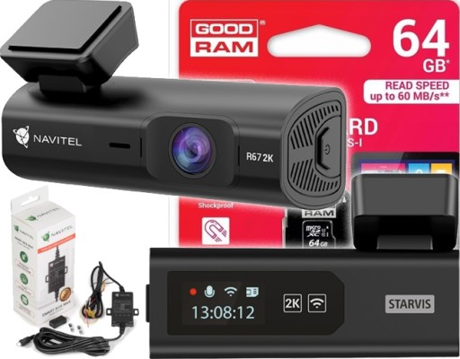 Видеорегистратор Navitel R67 2K 1440p SONY + карта 64Гб + смартбокс