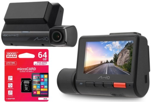 Дорожный видеорегистратор MIO MIVUE 955 Вт Sony 4K UHD HDR + карта 64 ГБ