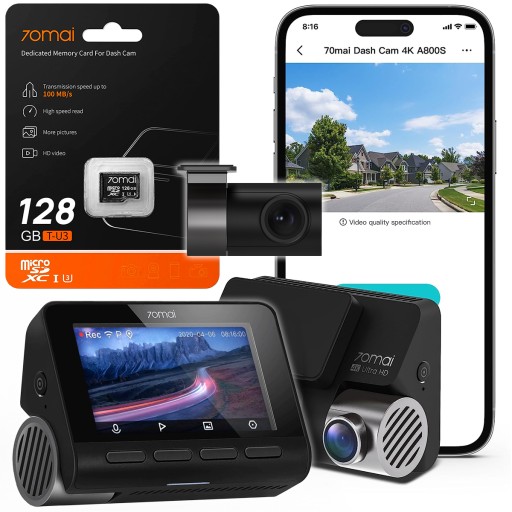 Камера відеореєстратора 70mai A800S + RC06 SET 4K + оригінальна карта 128GB