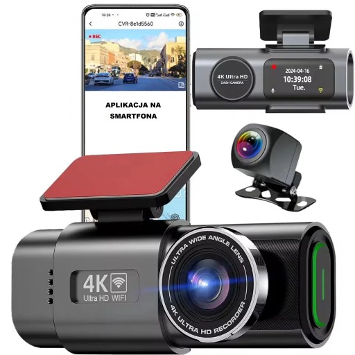 Автомобільний відеореєстратор 4K/FHD із програмою камери заднього виду Wi-Fi