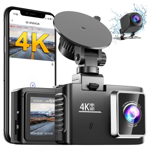 Автомобільний відеореєстратор 4K Wi-Fi та камера заднього виду