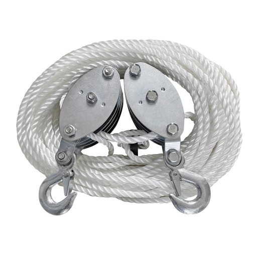 Шків, розривне зусилля 1000 кг, трос 20 м з гаками