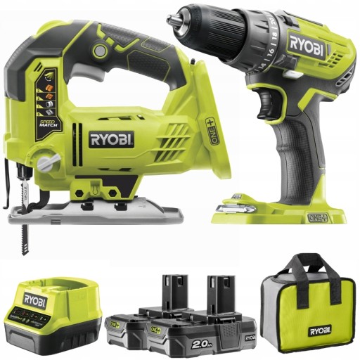 Дриль/шуруповерт 13мм + лобзик 25мм 18V ONE+ Ryobi R18DDJS-220S + акумулятор