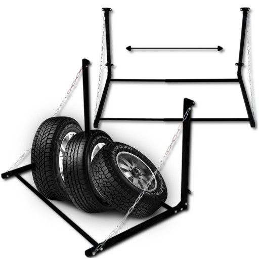 Настінна вішалка для шин Bituxx, сталь, регульована ширина, складна, 130 кг