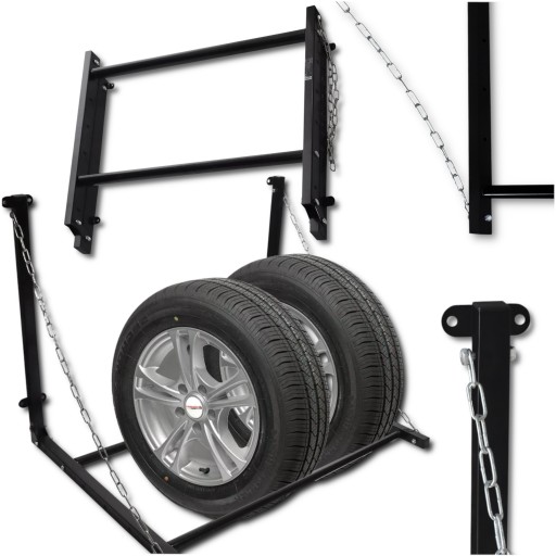 Настінна вішалка для шин, складна, 130 кг, регулюється до 170 см