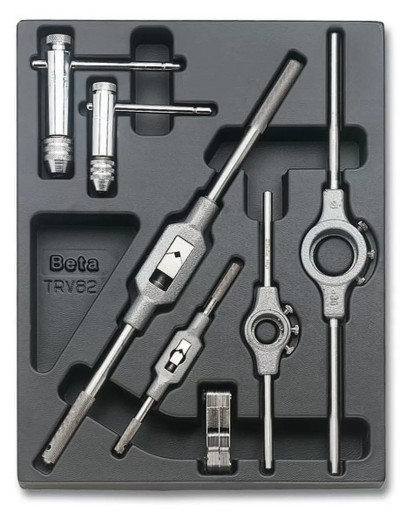 Жорстка профільована вставка з набором 7 аксесуарів для мітчиків і плашок