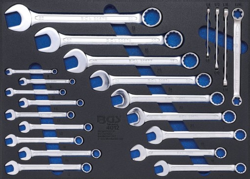 Вставка ящика 3/3 комбіновані ключі та ключі з Е-профілем 22 шт.