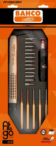 Викрутка ударна з перфораторами та молотком, 23 шт. Вставка з поролону BAHCO