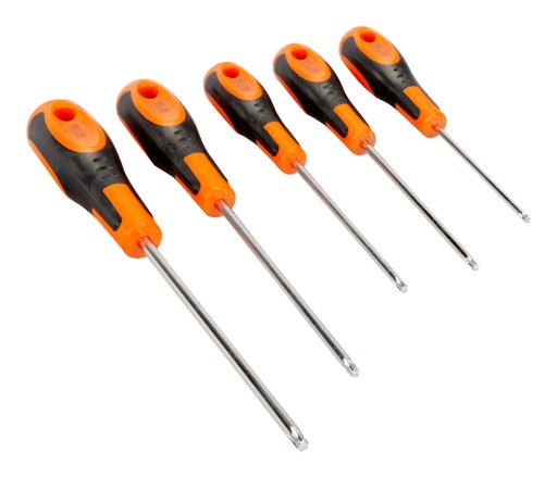 Викрутки серії 600, набір 5 шт., TORX T10, T15, T20, T25, T30 BAHCO