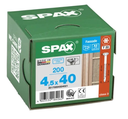 Фасадные шурупы SPAX 4,5х40 200 шт, линзовая головка