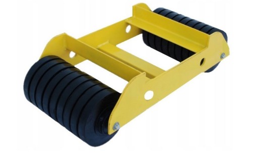 Транспортная тележка 3000 кг, желтый большой ролик под порогом эвакуатора со сломанным колесом
