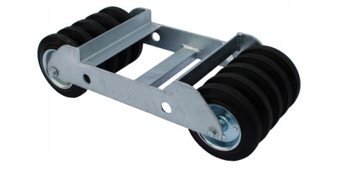 Роликовая транспортная тележка 1500 кг, металлические и резиновые колеса 16 см, оцинкованные