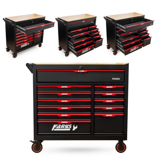 Візок для інструментів з 12 ящиками, мобільна шафа для майстерні FR4083
