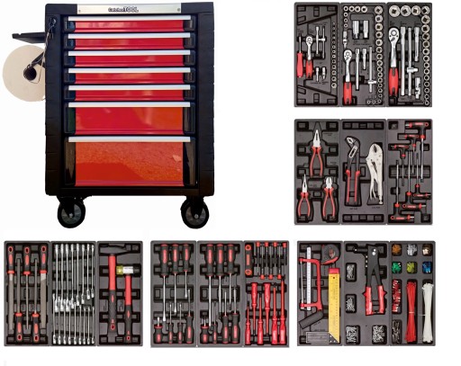 Візок для інструментів на 7 ящиків + шафа для інструментів на 455 місць