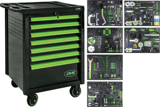 Візок для інструментів на 7 висувних ящиків + замки синхронізації