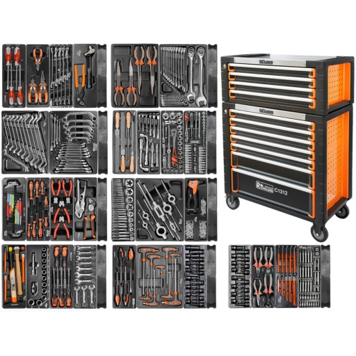 Тумба для инструментов + надставка 11 ящиков 630 шт. Richmann T1321