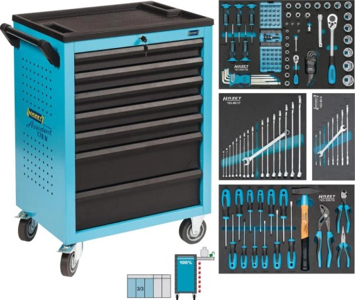Інструментальний візок для майстерні на 147 предметів, 178N-7/147 HAZET