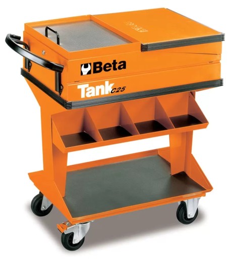 Інструментальний візок з лакованого сталевого листа, помаранчевий, порожній, 810x840x