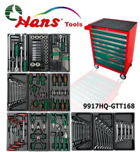 Инструментальная тележка с оборудованием HANS -168 шт.